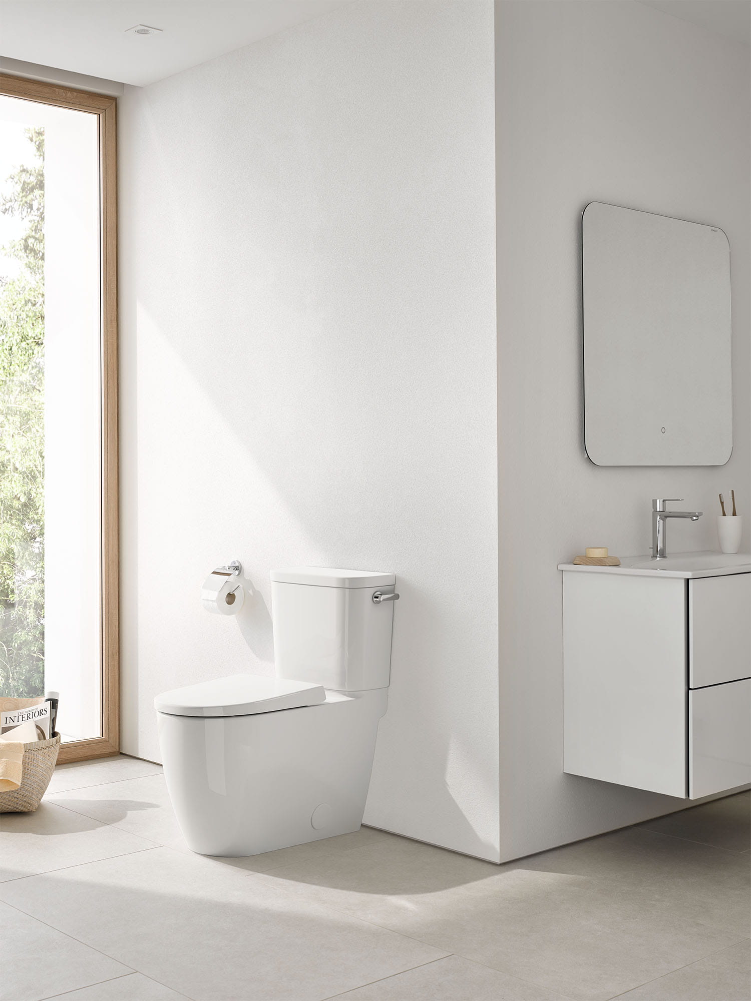 Two-piece Right height Elongated Toilet with seat, Right-Hand Trip Lever